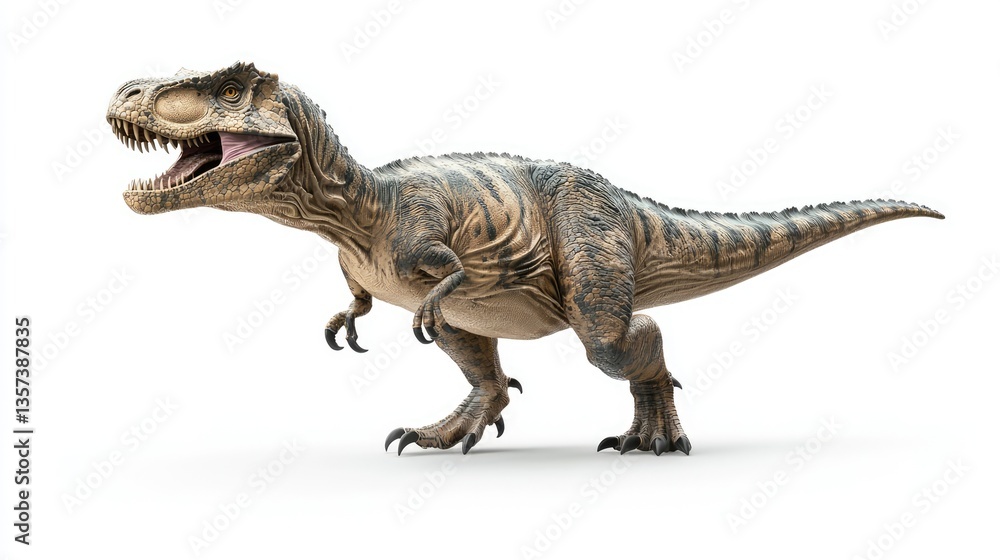 Obraz premium Giganotosaurus Isolated on White Background – Prehistoric Dinosaur and Jurassic 