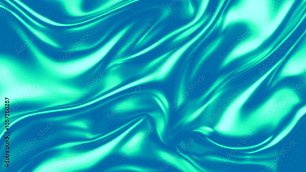 Obraz premium Blue And Green Wavy Abstract Noise Background