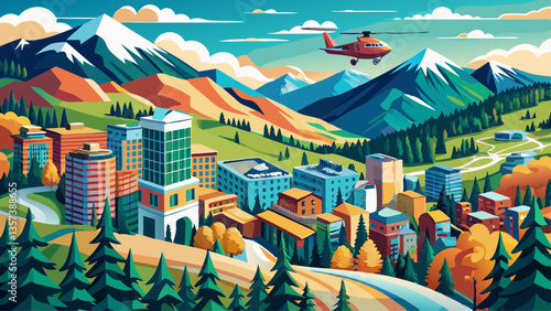 
Vail, Colorado, USA Drone Skyline Aerial