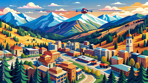 
Vail, Colorado, USA Drone Skyline Aerial