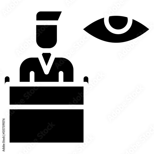 Minimalist Glyph Court Witness Icon