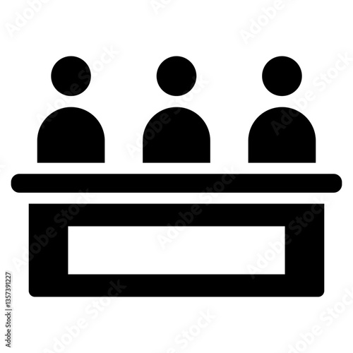 Minimalist Glyph Jury Panel Icon