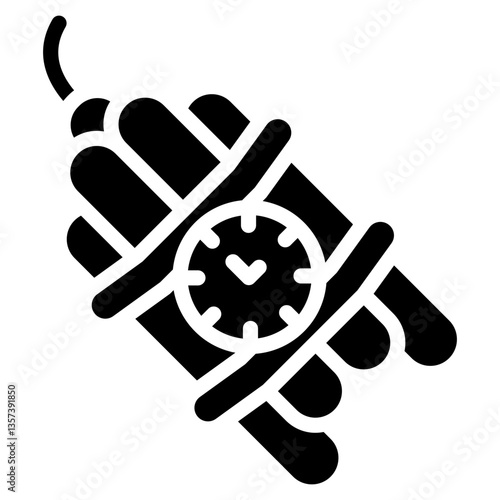 Minimalist Glyph Dynamite Explosive Icon