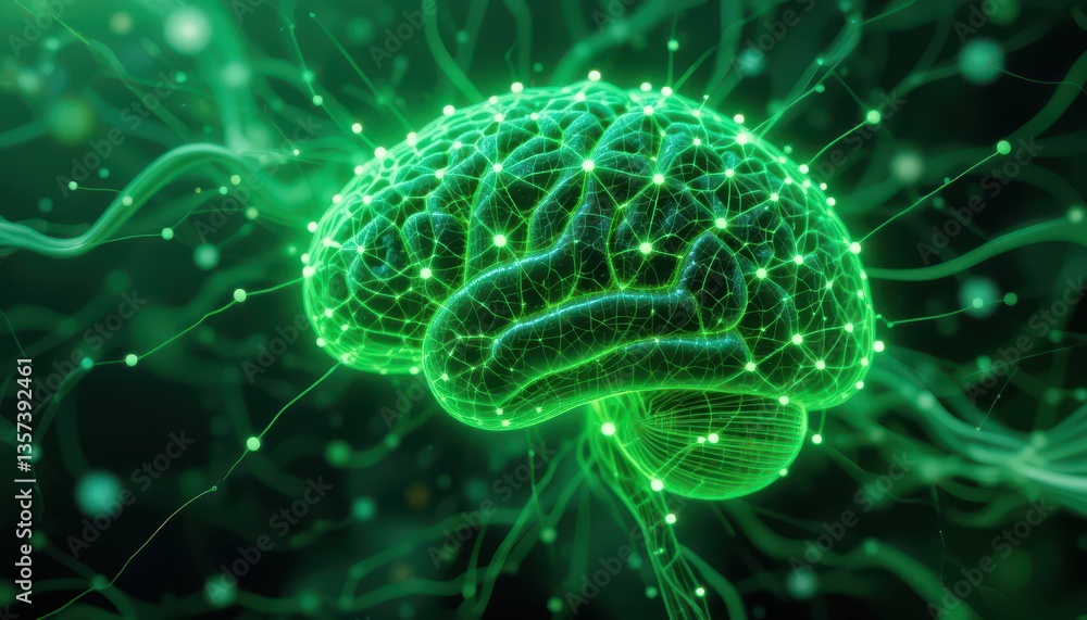 Glowing Neural Network A 3D Brain Visualization of Electric Currents and Connections Glowing Neural Network A 3D Brain Visualization of Electric Currents and Connections