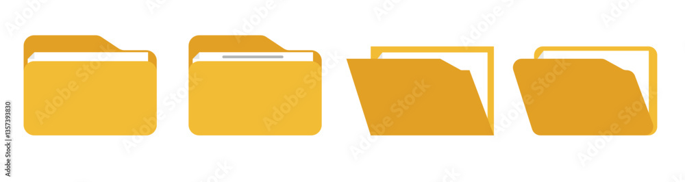 File folder icon set. Design for app document icons vector eps10. File folder icon set. Design for app document icons vector eps10.