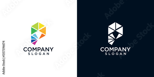 Business corporate letter P logo design vector. Colorful letter P logo vector template.
