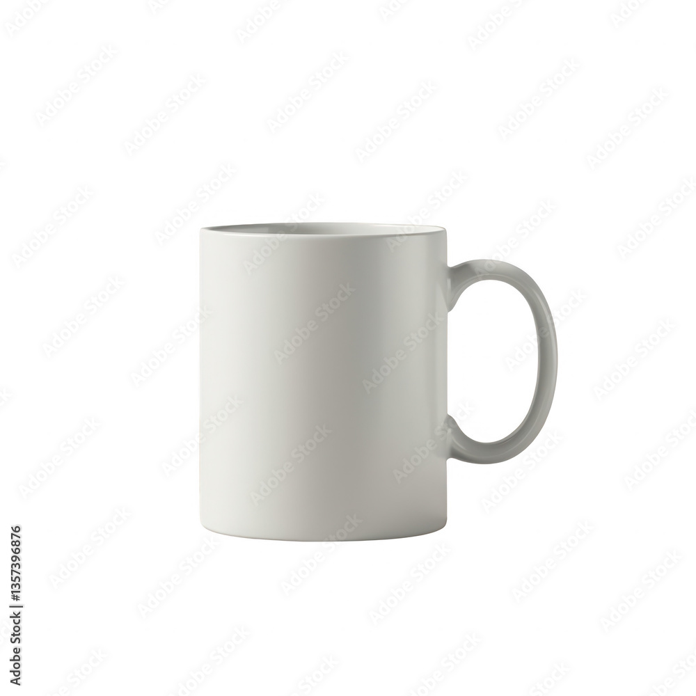 Blank white mug isolated on a clean background for customization. Blank white mug isolated on a clean background for customization.