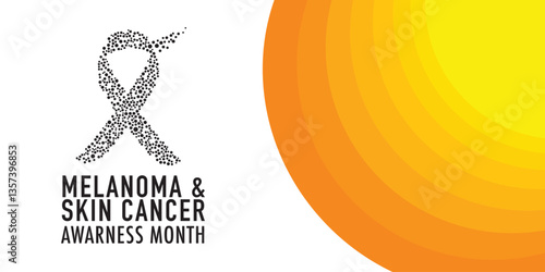Melanoma and skin cancer awareness month observed each year in May,Exposure to ultraviolet (UV) rays causes most cases of melanoma. Melanoma and skin cancer awareness month template vector illustrator