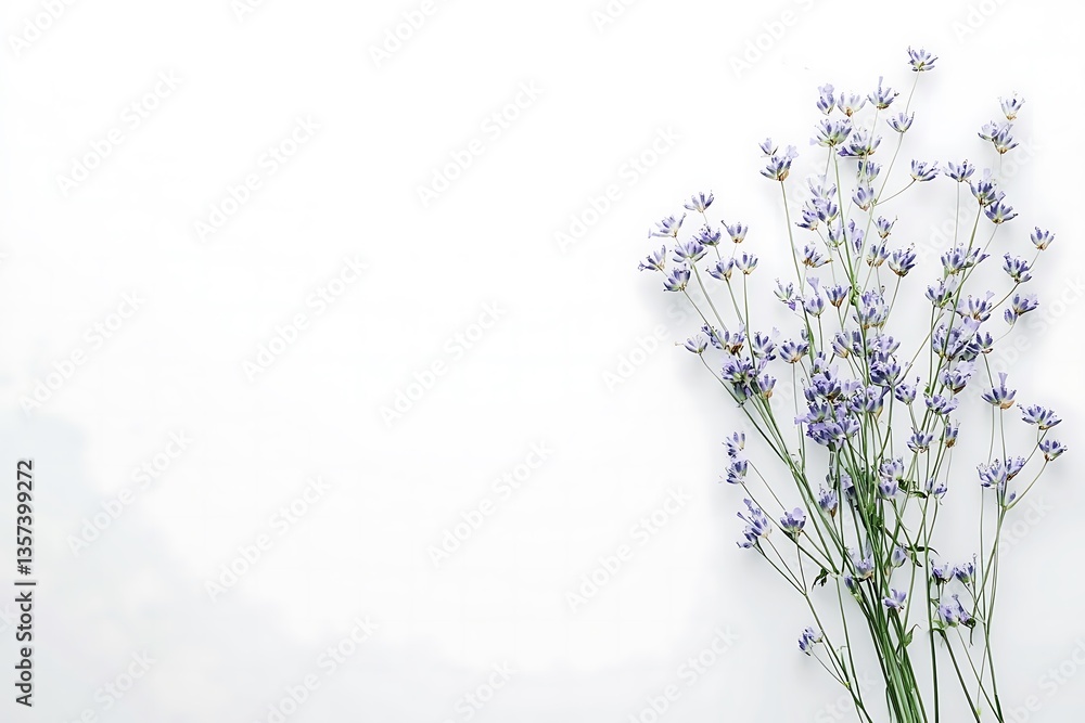 Naklejka premium Minimalist Lavender Bouquet Simple Elegance