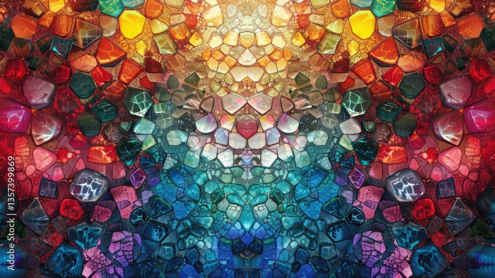 Abstract crystal texture effect decorated with vibrant light in modern design. Seamless modern art of gem surface in luxury graphic create complex pattern. Perfect elegance style background. AIG53.