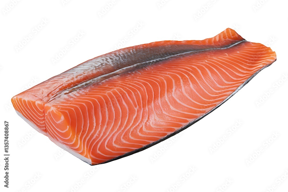 A Fresh, High-Quality Salmon Fillet Ready for Cooking A Fresh, High-Quality Salmon Fillet Ready for Cooking
