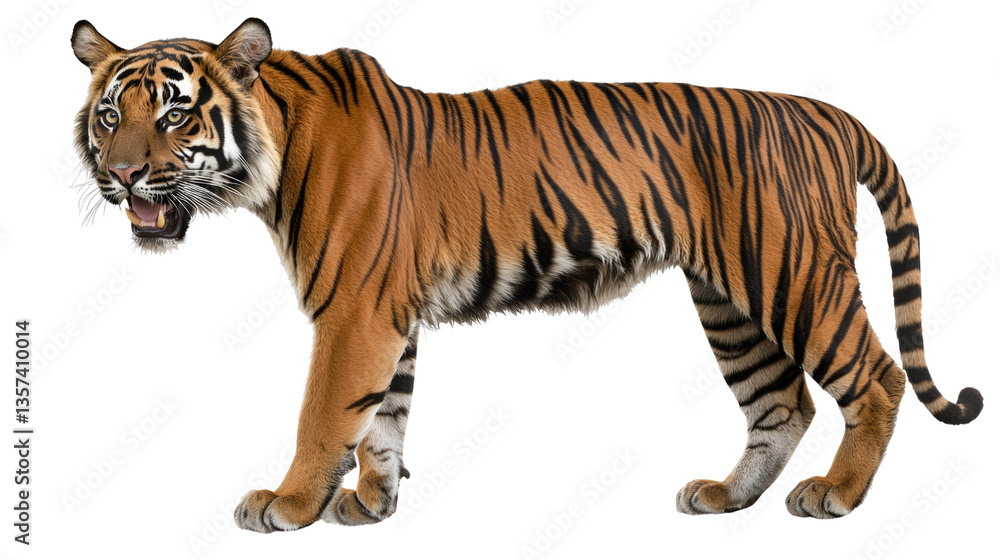 Majestic Tiger Staring Intently with Fierce Expression Against a Transparent Background Majestic Tiger Staring Intently with Fierce Expression Against a Transparent Background