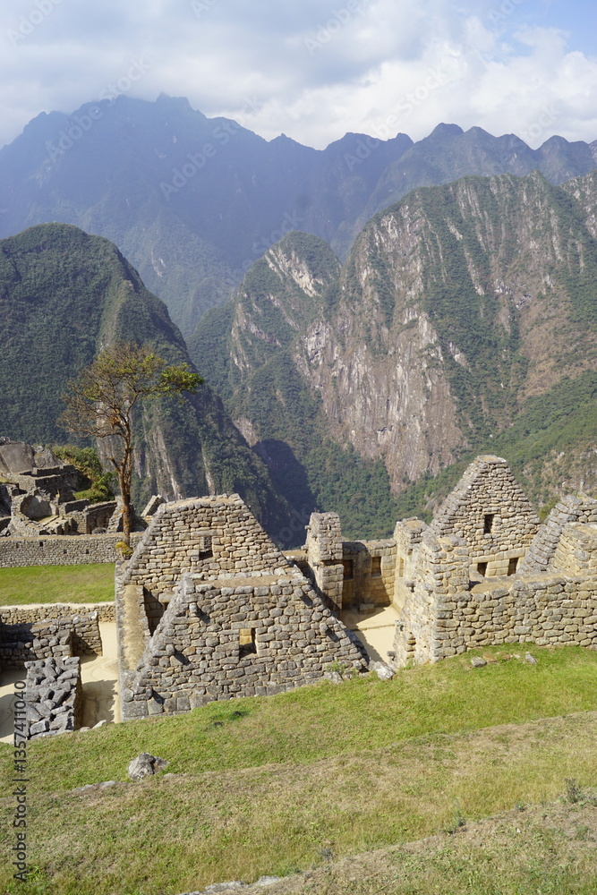 Stunning views over the landscapes and lush jungle and mountains around Machu Picchu in Peru Stunning views over the landscapes and lush jungle and mountains around Machu Picchu in Peru