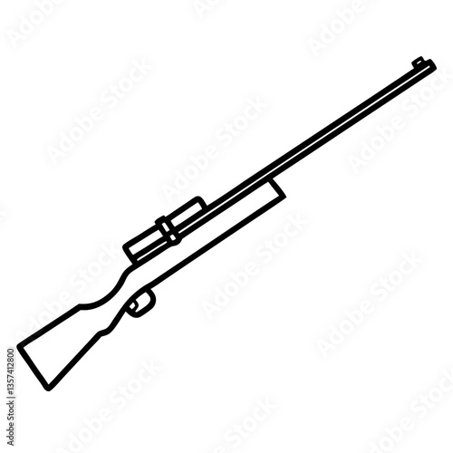 Sniper Rifle Outline Drawing Art photo