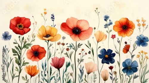 Creating Delicate Watercolor Illustrations of Wildflowers Nature Art Garden Aerial Botanical Beauty