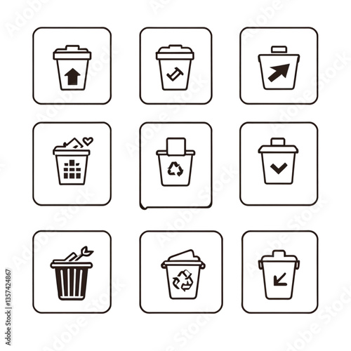削除操作用のアイコン集｜UI Delete and Recycle Icon Collection