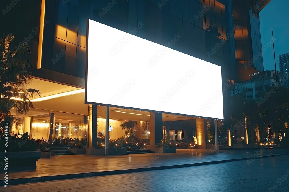Vibrant Color Visual of Mockup Image of Blank Billboard White Screen Posters Vibrant Color Visual of Mockup Image of Blank Billboard White Screen Posters
