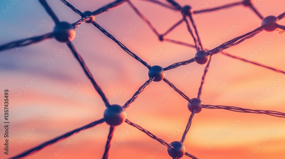 Fototapeta premium Magnified view of molecular structures in shape memory metal highlighting nanoscale mechanics