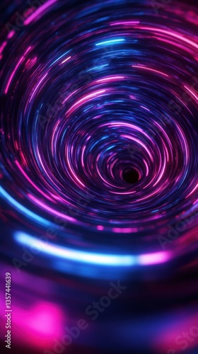 Captivating futuristic tunnel a vortex of neon light flow dynamic concept abstract artistic visualization