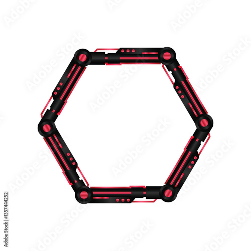 Hexagonal futuristic border frame avatar element template