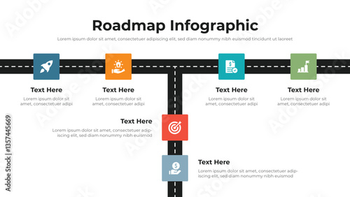 Roadmap infographic presentation layout fully editable.