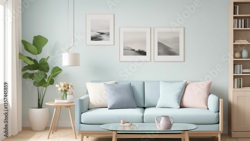 Wallpaper Mural modern living room with sofa Torontodigital.ca