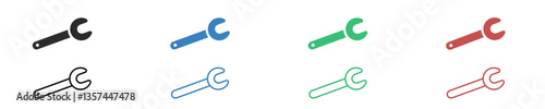 Set icon wrench. Simple sign service on white background. Tool mechanic icons in vector design style