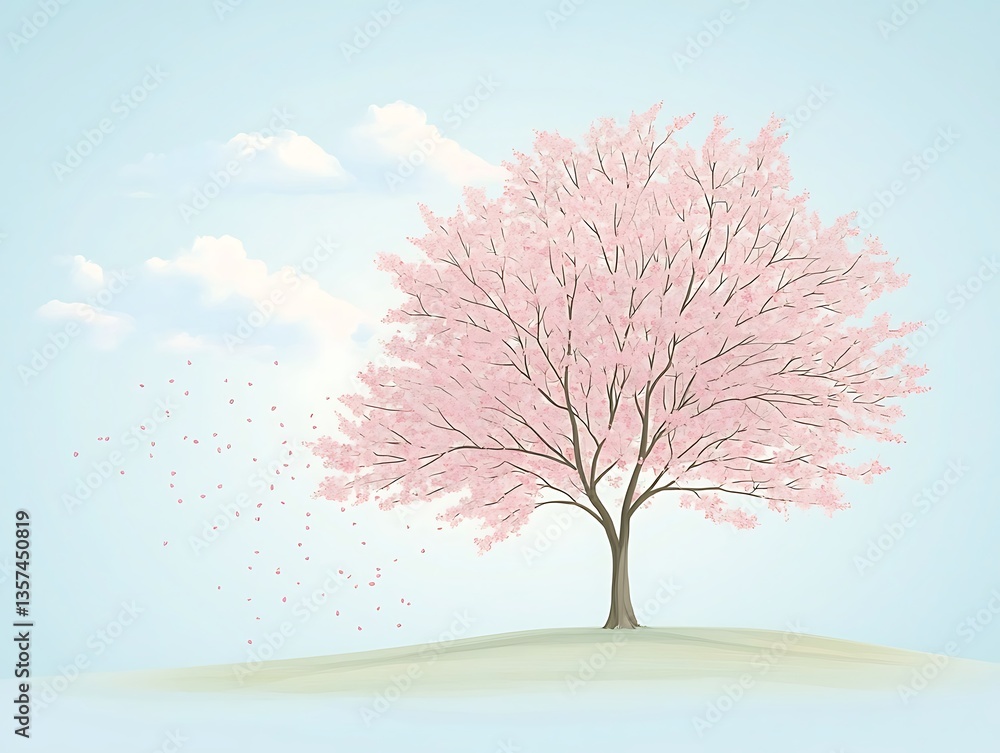 Fototapeta premium Pink Cherry Blossom Tree with Spring.