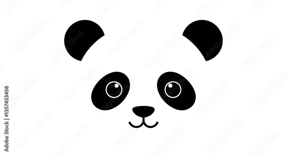 Cute Panda Face Illustration on white background PNG Cute Panda Face Illustration on white background PNG