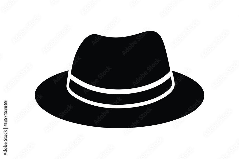 Fototapeta premium Silhouette art illustration of Fedora hat.eps