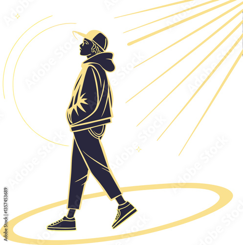 Walking Towards the Light Illustration