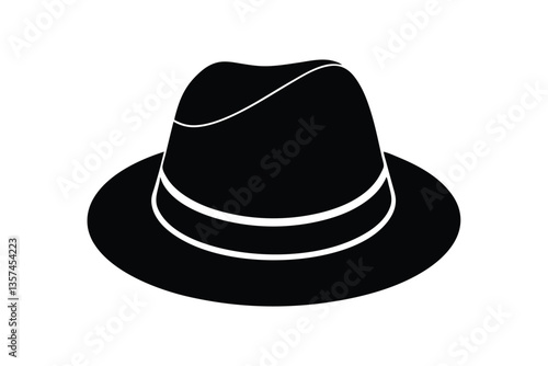 Silhouette art illustration of Trilby hat.eps