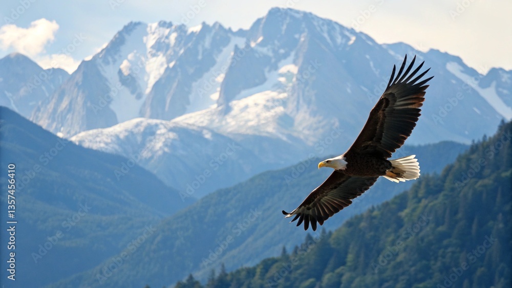 Fototapeta premium bald eagle in flight