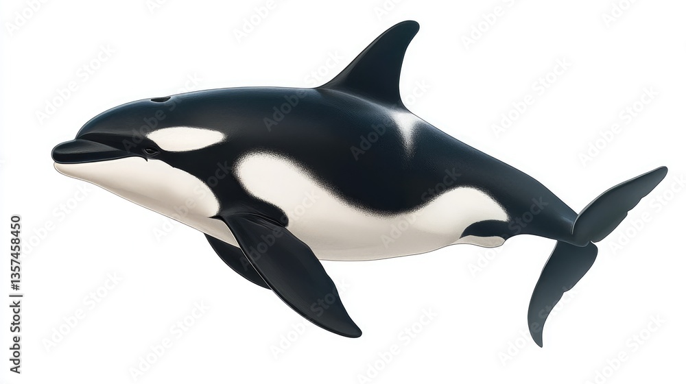 Obraz premium Orca Isolated on White Background