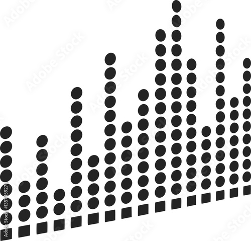 Audio Equalizer in Dots Vector Art