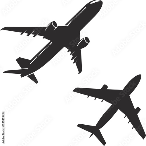 Black Airplane Vector Design
