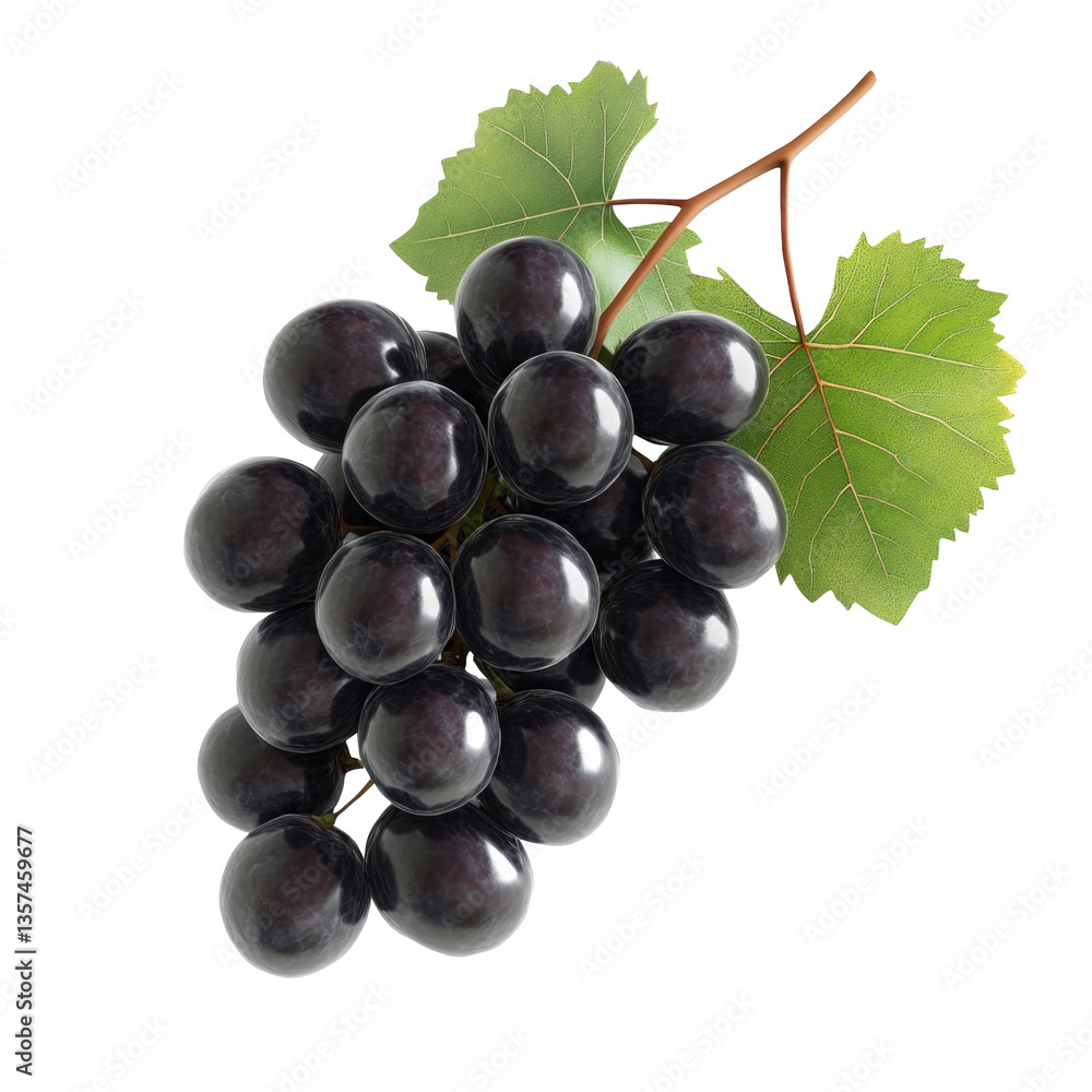 Fototapeta premium bunch of grapes isolated on transparent white