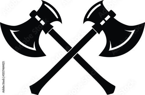 two crossed axes silhouette vector,axes clip art