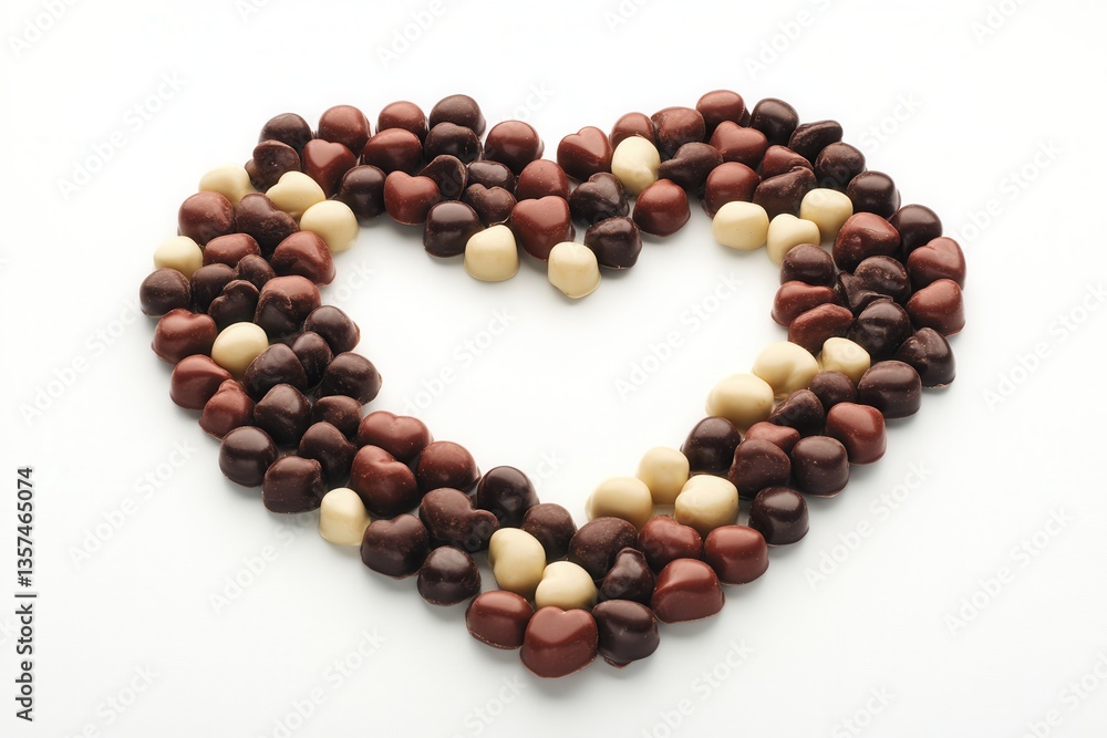 Heart Shape Created with Assorted Chocolate Confectionery Pieces Heart Shape Created with Assorted Chocolate Confectionery Pieces