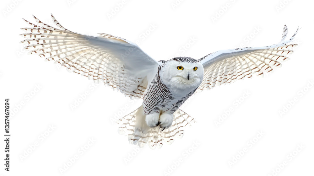 Fototapeta premium great horned owl isolated on white 