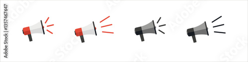 Megaphone sign. Loudspeaker icon. Bullhorn advertisement vector sign. Advertising alert horn. Megaphone speaker icon. Public announcement with loudspeaker.