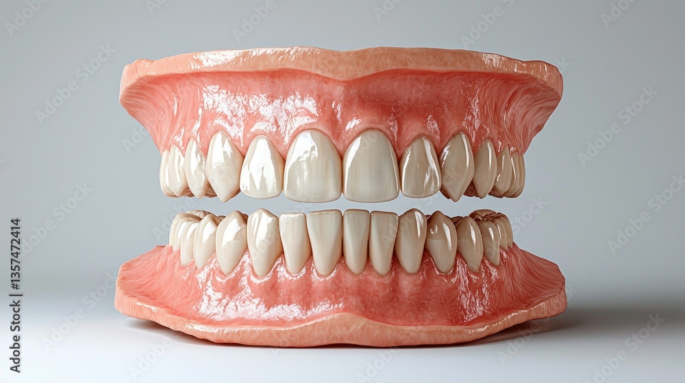 Fototapeta premium Full Denture, Studio Shot, Healthy Teeth, Gum Model, Dental