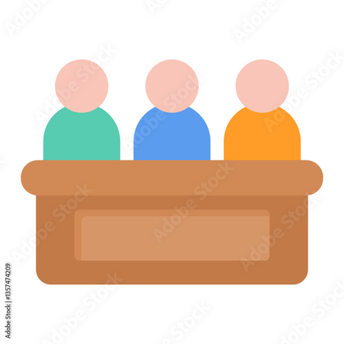 Colorful Flat Jury Panel Icon