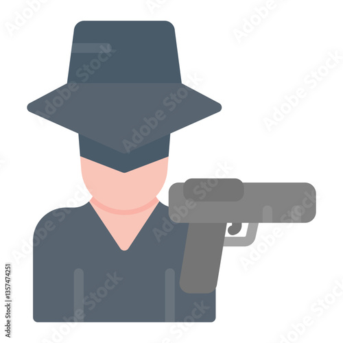 Colorful Flat Criminal Offender Icon
