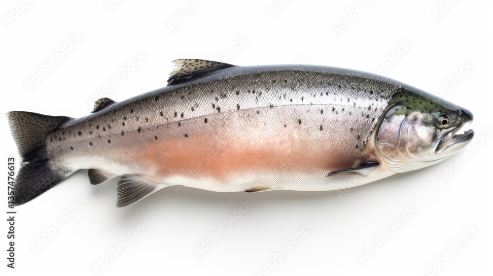 Naklejka premium A Salmon Fish Isolated on White Background