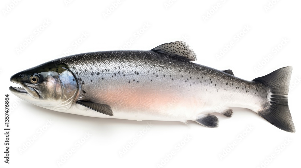 A Salmon Fish Isolated on White Background A Salmon Fish Isolated on White Background