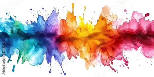 Wallpaper Mural Watercolor rainbow splash, rainbow splashes, spray-paint style, color field. Torontodigital.ca