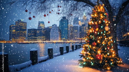 Snowy Christmas Eve in New York City: A Magical Winter Wonderland