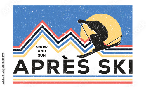 Colorado ski adventure design for poster, sticker, apparel and others.