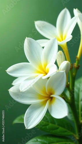 Close-up of fresh white flowers and green leaves in a beautiful bundle,  natural,  decoration